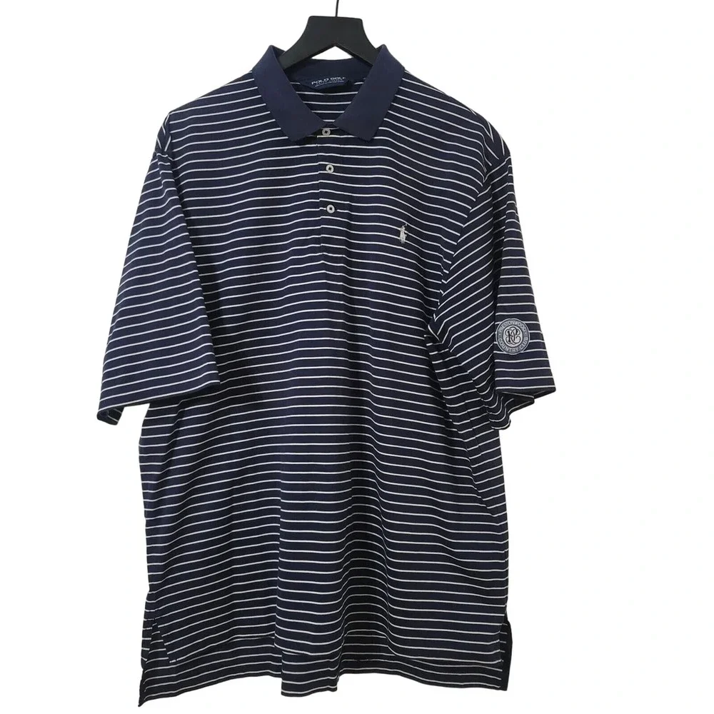 Polo Golf by‎ Ralph Lauren Pima Cotton Shirt XL Blue Short Sleeve Active Sports